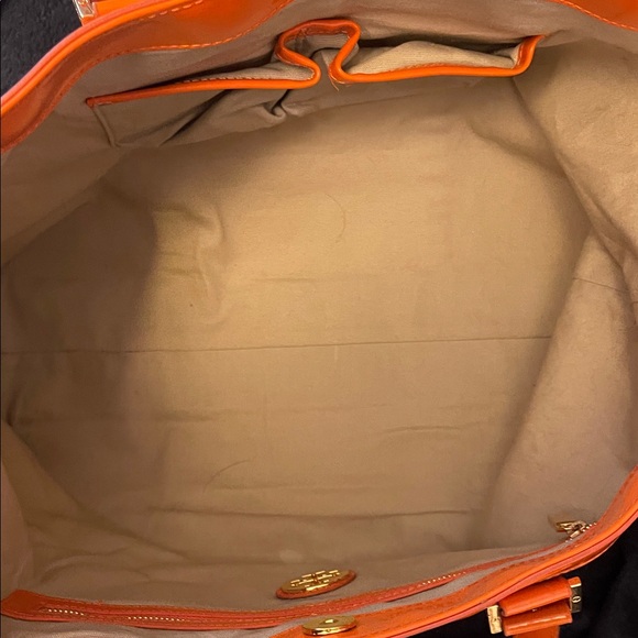 Tory Burch Vibrant Orange Floral Tote - Picture 8 of 9